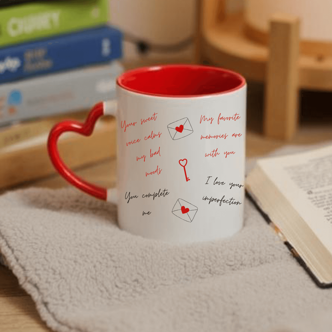 8 Reasons Why I Love You - Heart Handle Mug