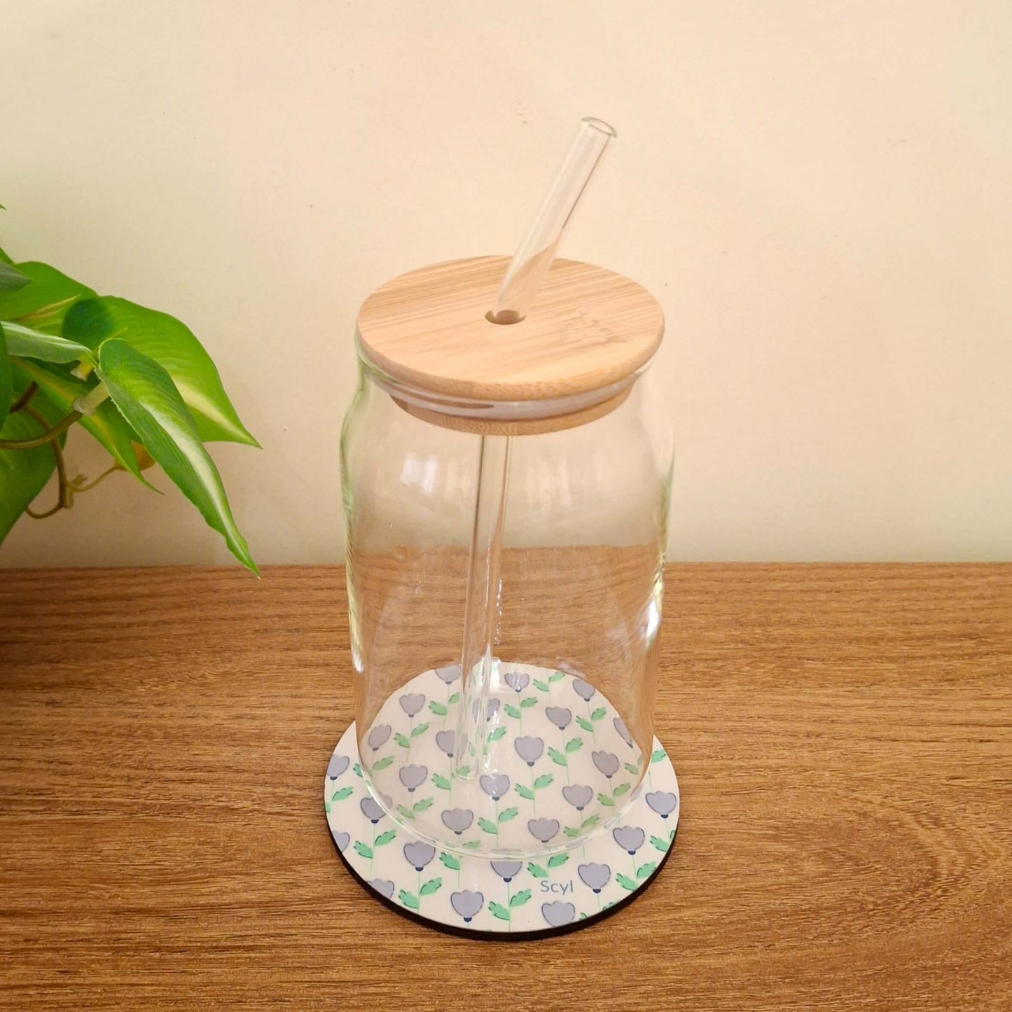 Bamboo Cup + Dreamy Flower Coaster