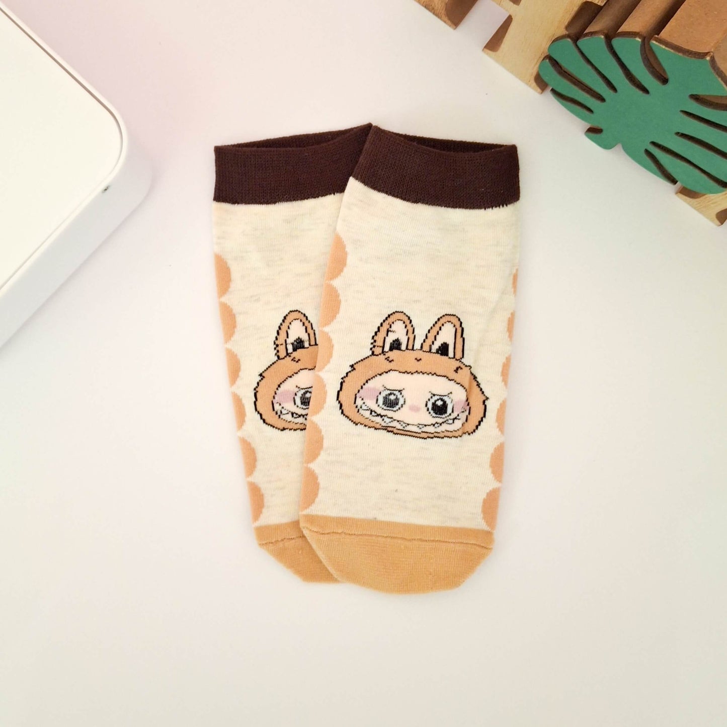 Beige Labubu Socks - Size 36-41