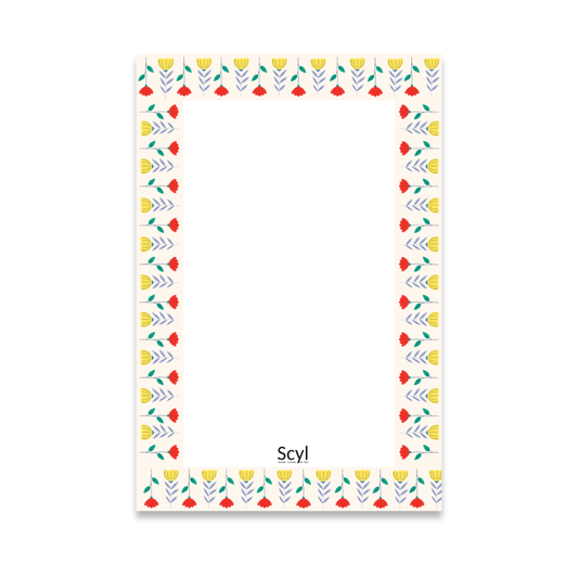Floral Frame Notepad - Light Yellow