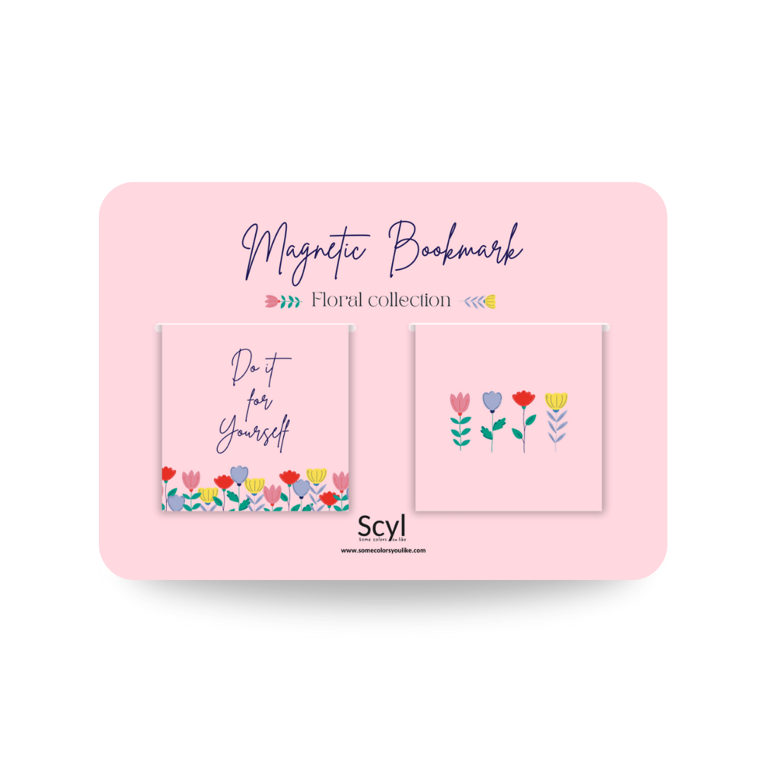 Floral Garden Magnetic Bookmark - Pink