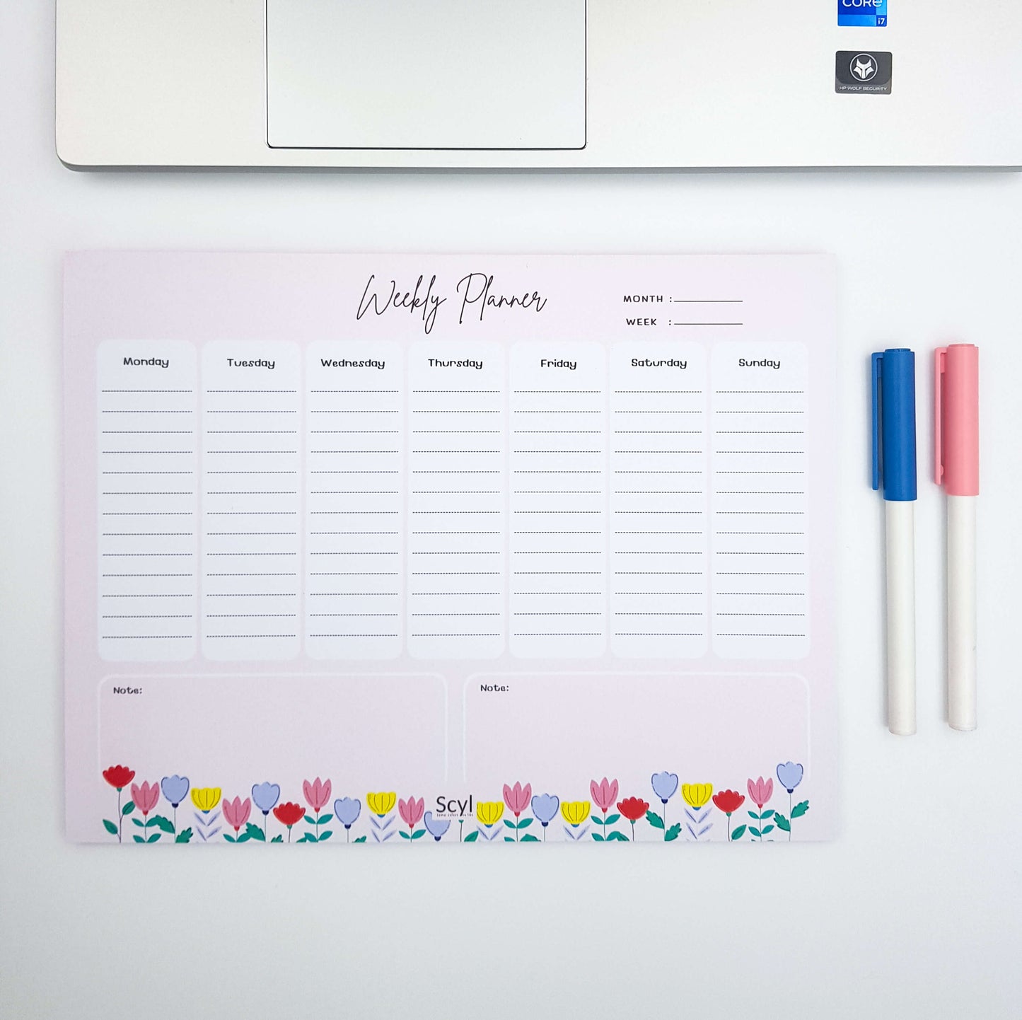 Floral Garden Weekly Planner - Pink