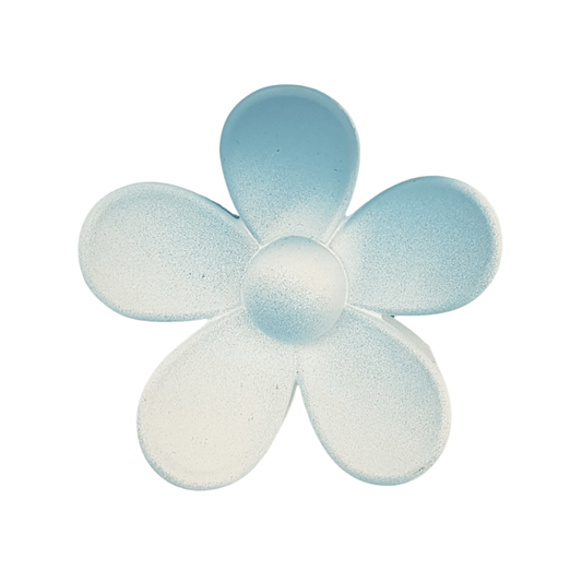 Flower Hair Clip Large - Blue and White