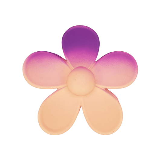 Flower Hair Clip Large - Peach and Purple