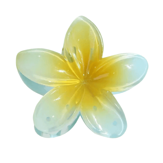 Flower Hair Clip Large - Gradient Yellow and Blue