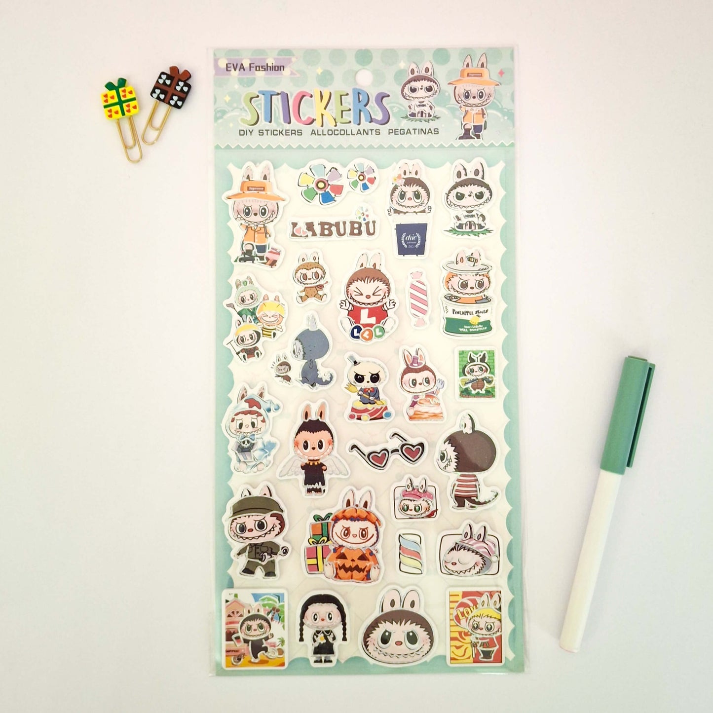 Labubu Stickers - Green