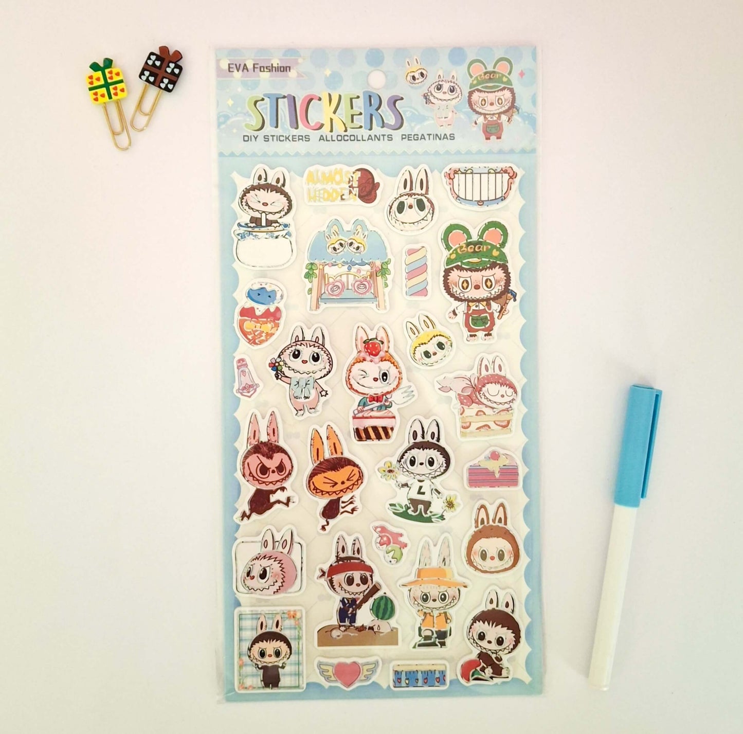 Labubu Stickers - Blue