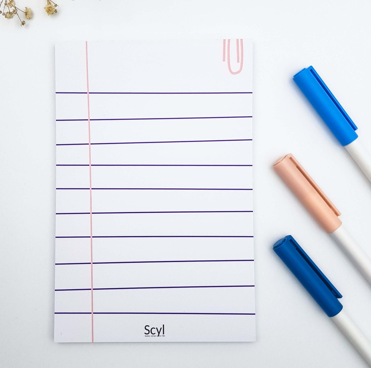 Paper Clip Notepad - Peach