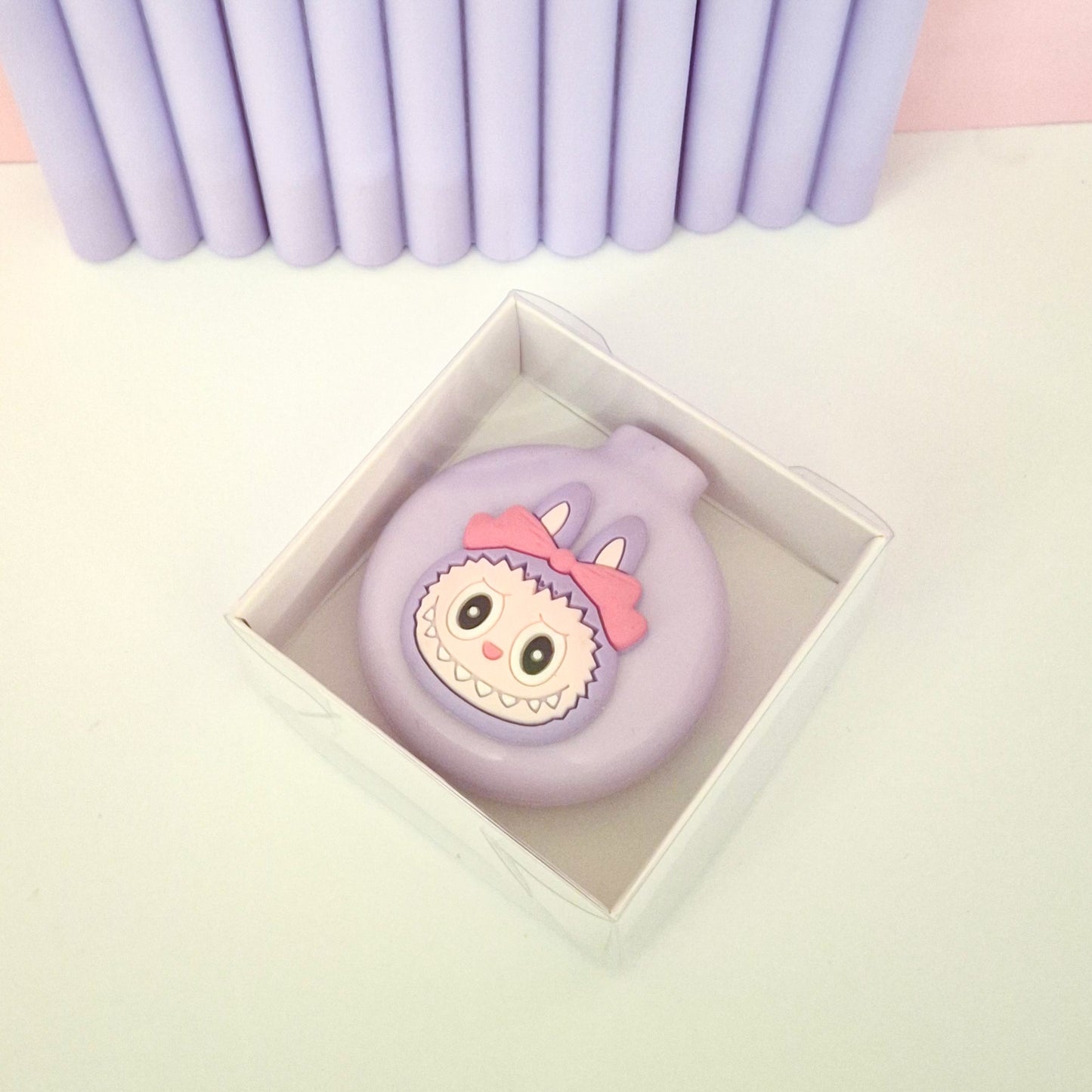 Purple Labubu Mirror with Brush