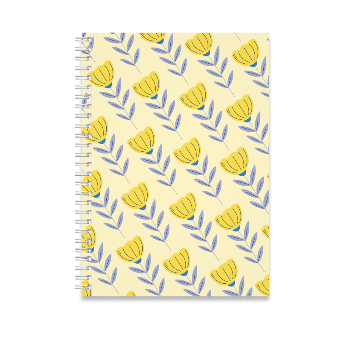 Shiny Flower Pattern University Notebook A4