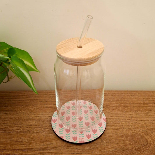 Bamboo Cup + Fearless Flower Coaster