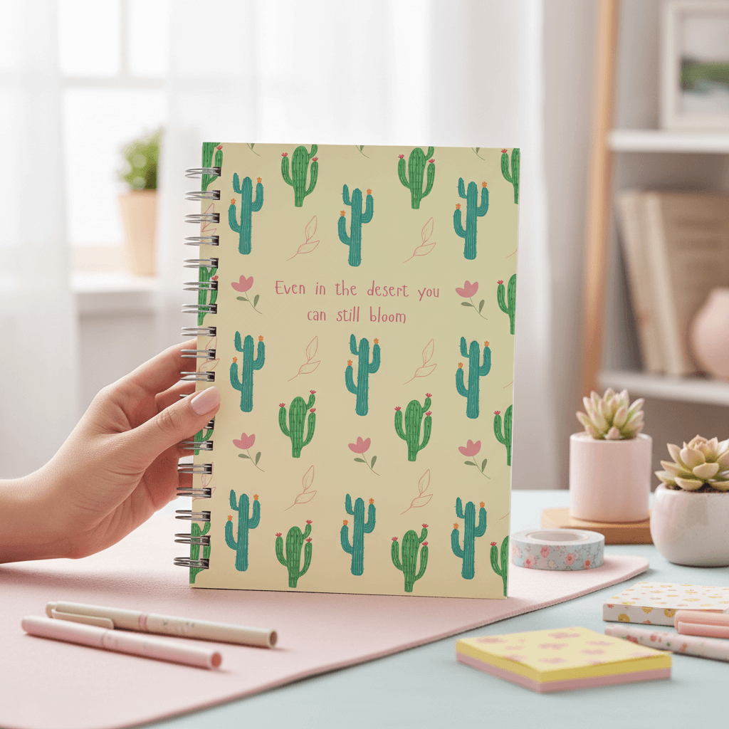 Bloomy Cactus A5 Notebook