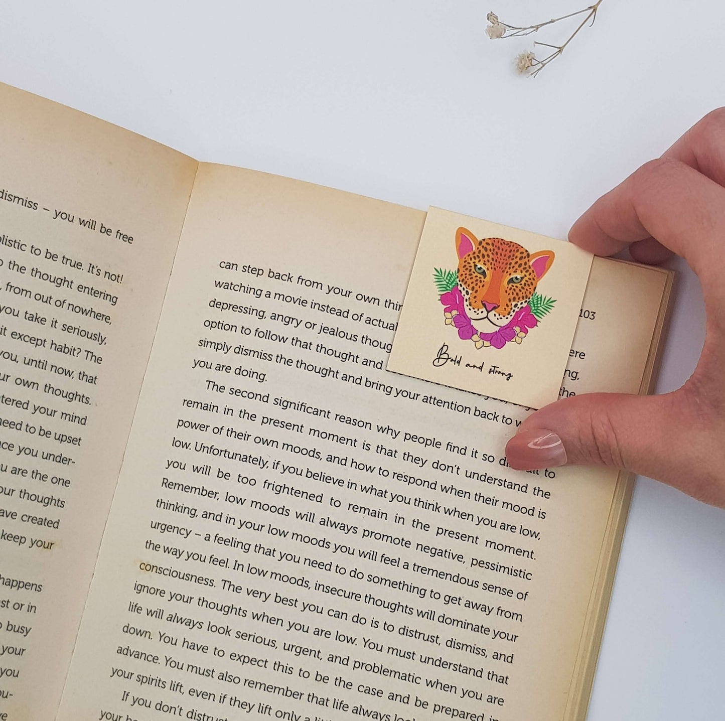 Bold and Strong Magnetic Bookmark - Beige