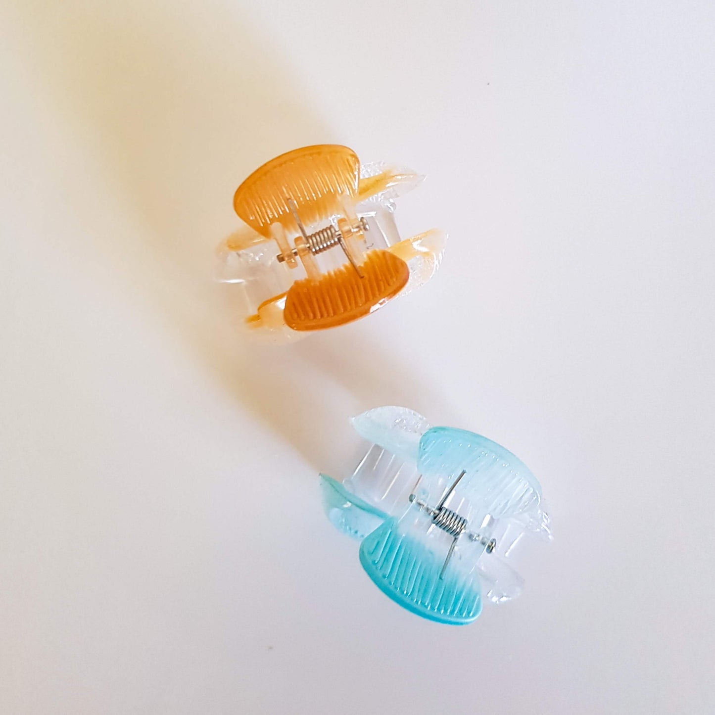Bow Hair Clips - Blue and Orange Set