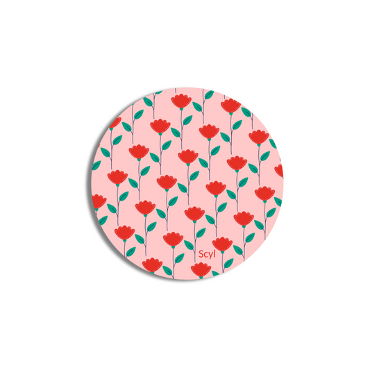 Breathy Flower Round Coaster