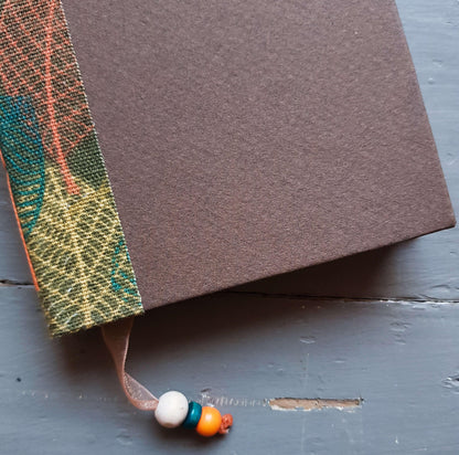 Fabric Spine Notebook Brown