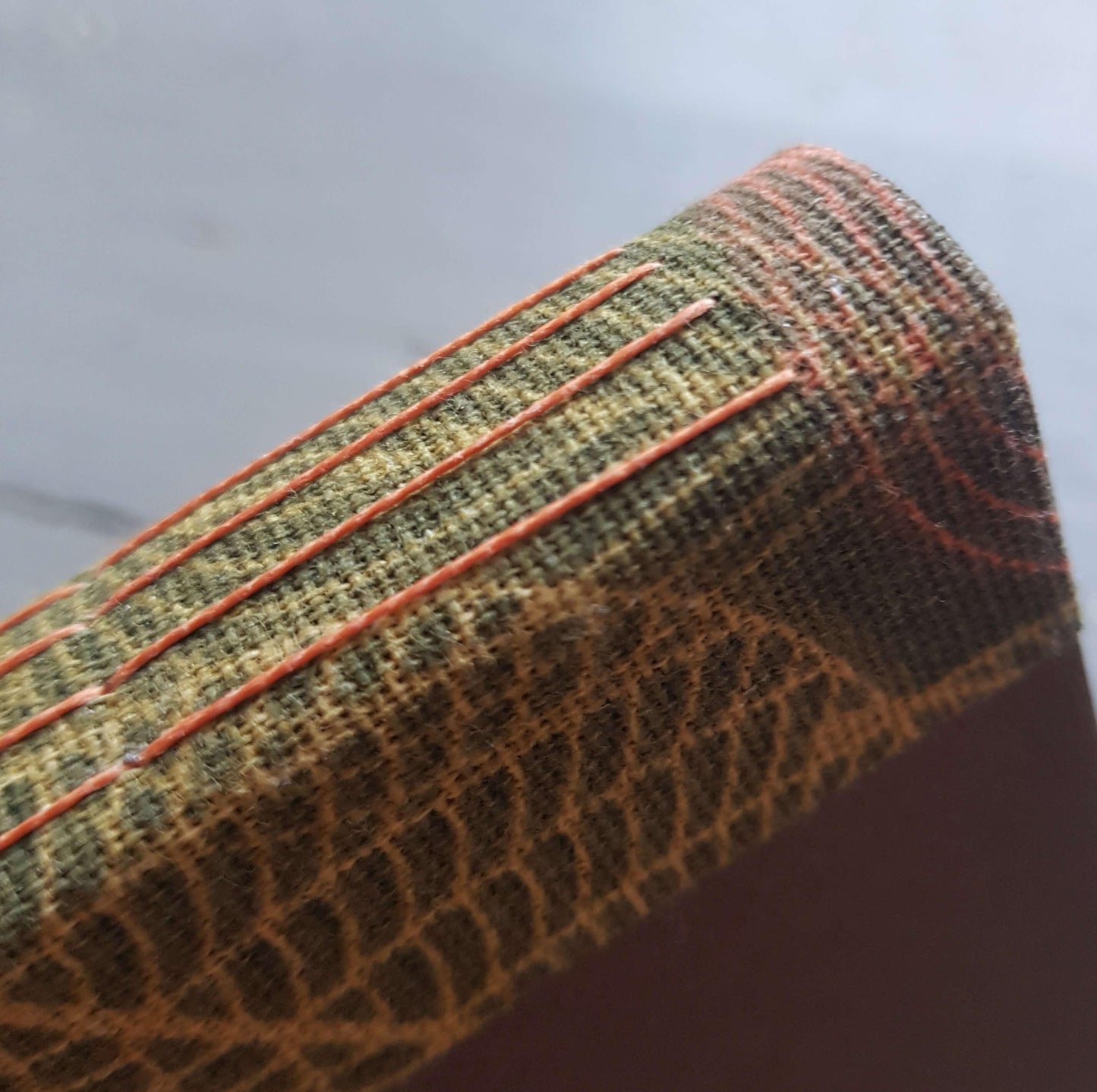Fabric Spine Notebook Brown