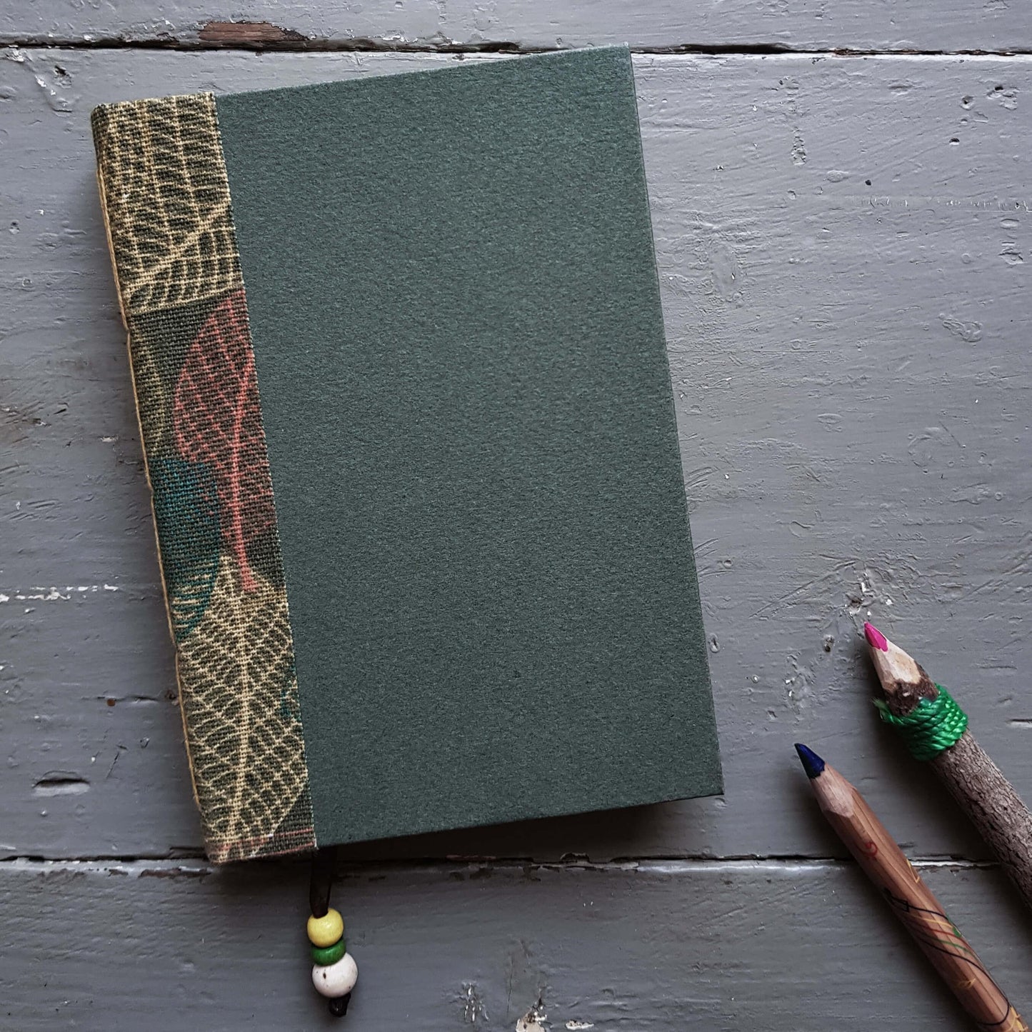 Fabric Spine Notebook Dark Green