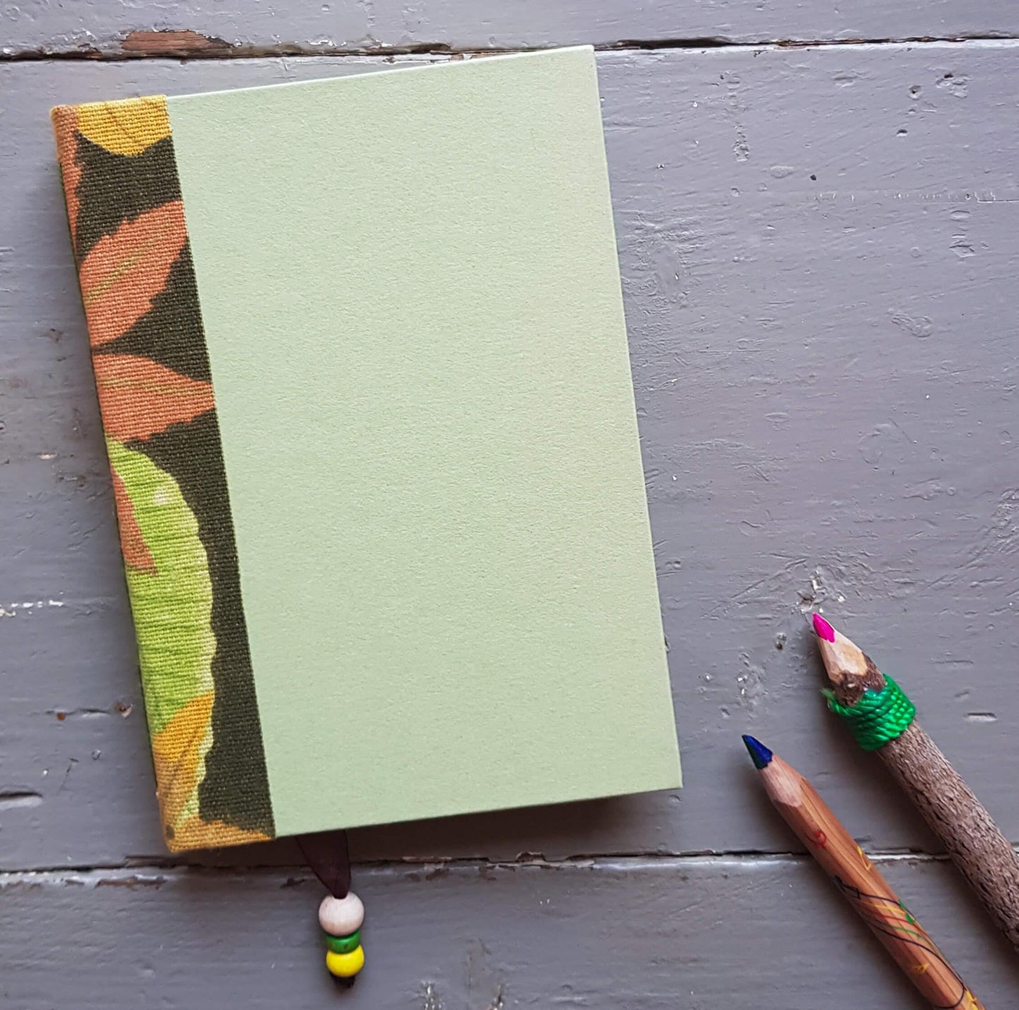 Fabric Spine Notebook Green