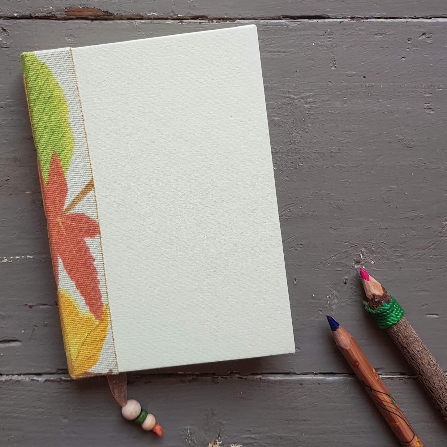 Fabric Spine Notebook Light Green