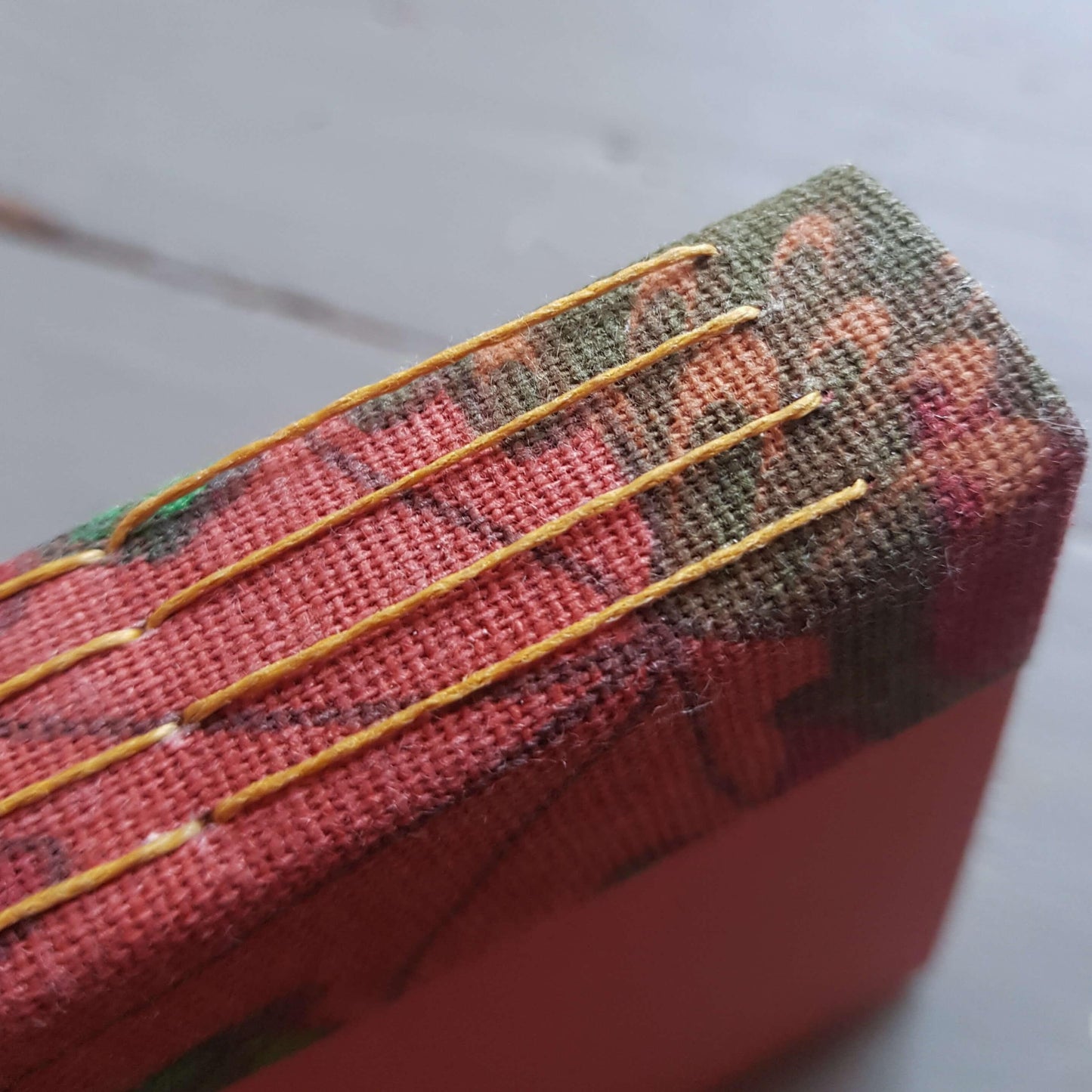 Fabric Spine Notebook Red