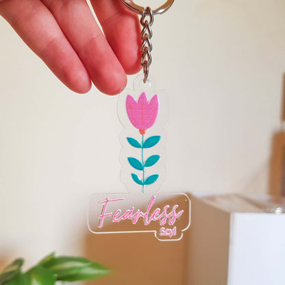 Fearless Flower Keychain