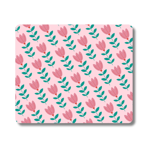 Fearless Flower Pattern Mouse Pad