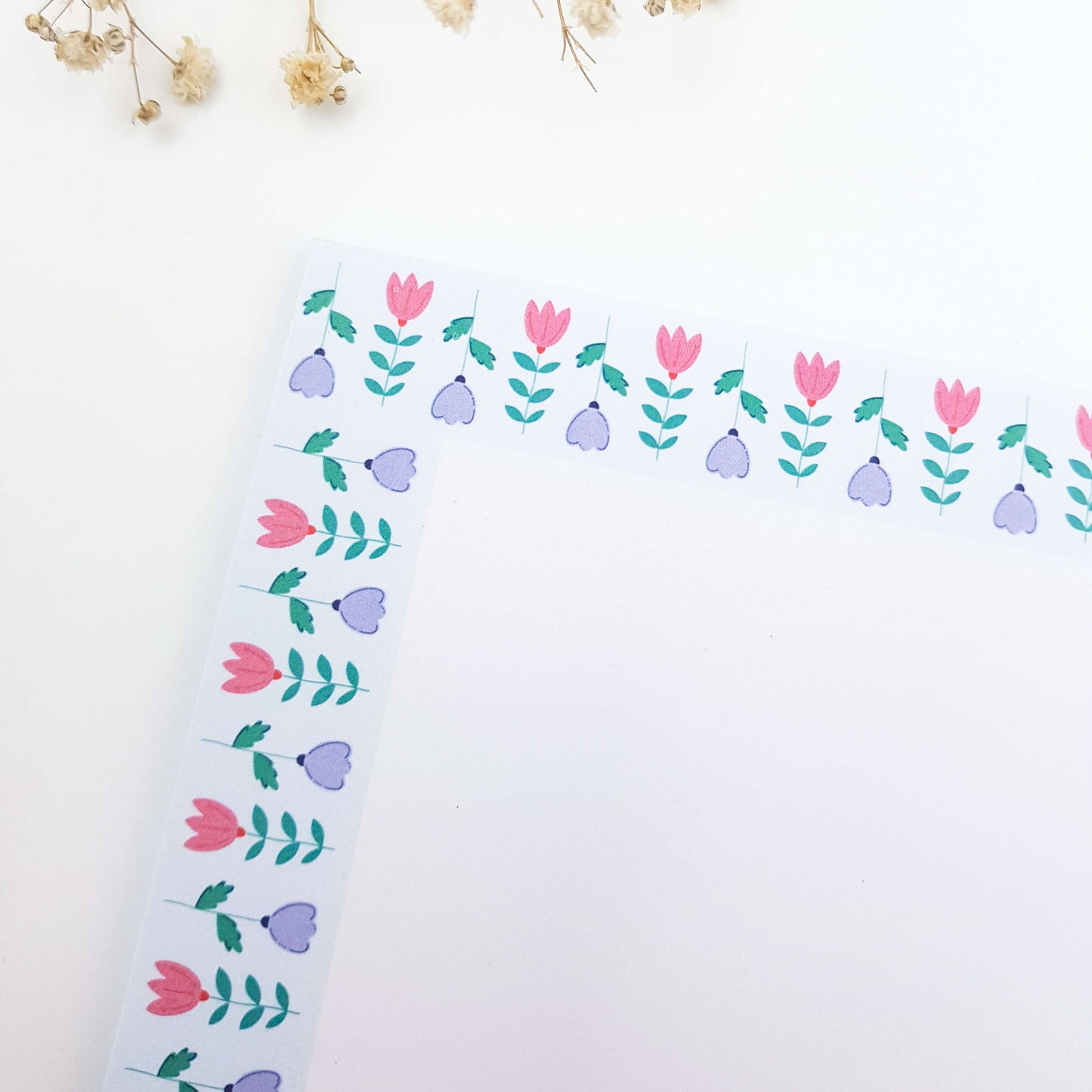 Floral Frame Notepad - Light Blue