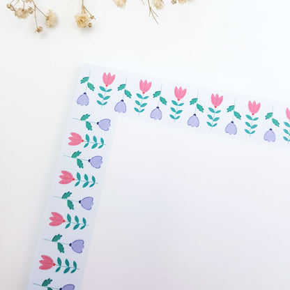 Floral Frame Notepad - Light Blue