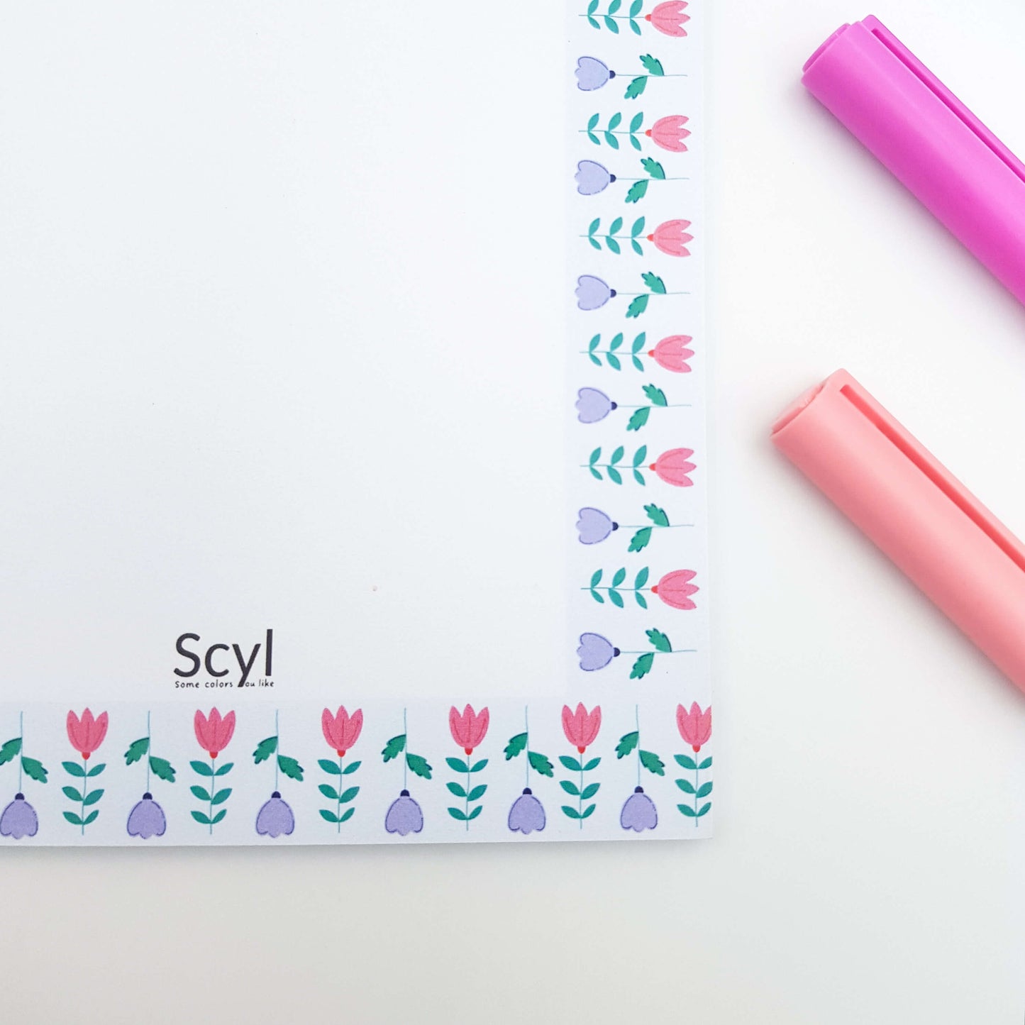 Floral Frame Notepad - Light Blue