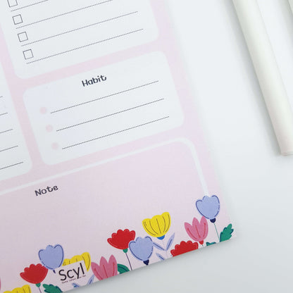 Floral Garden Daily Planner - Pink