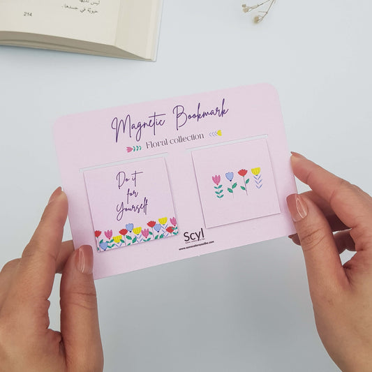 Floral Garden Magnetic Bookmark - Pink