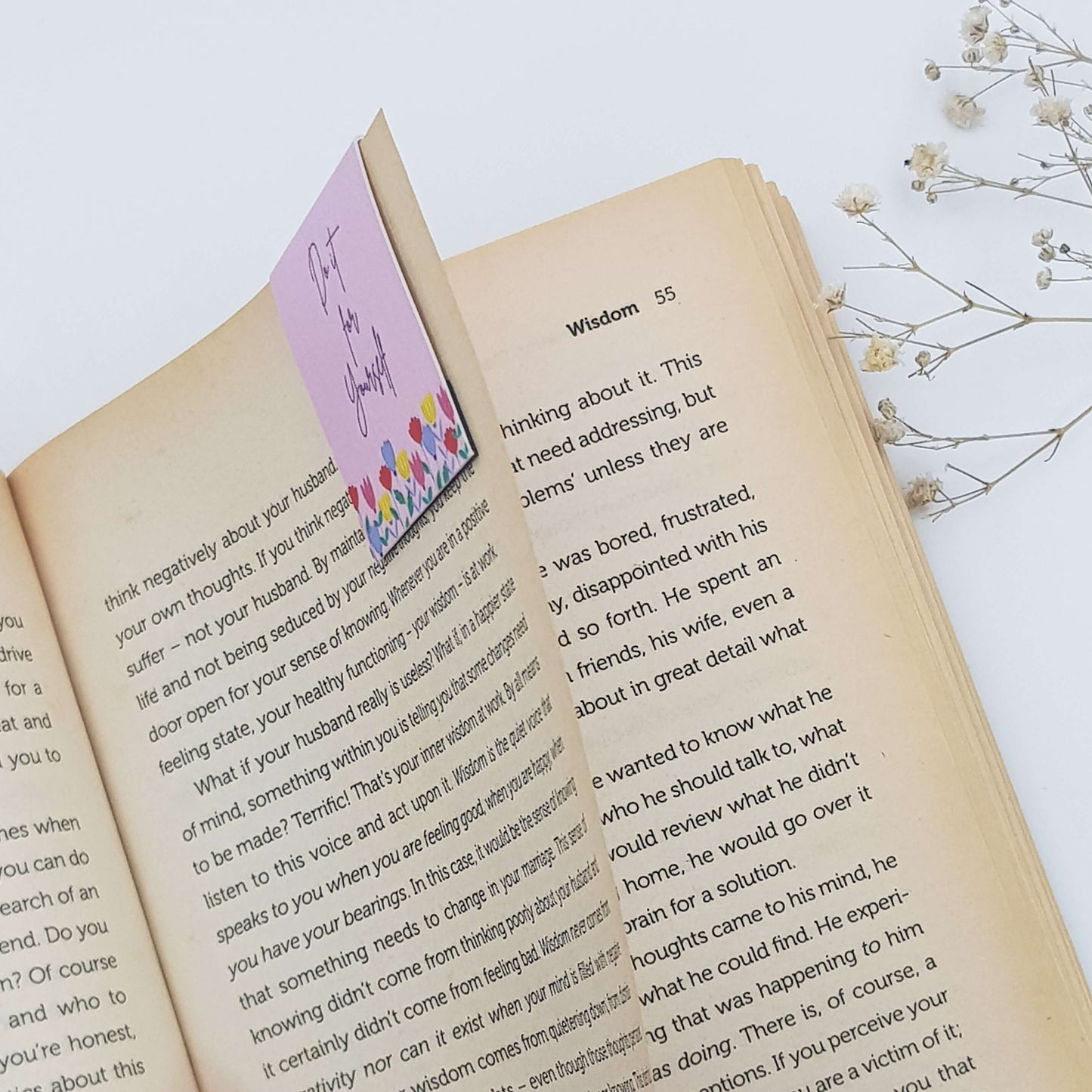 Floral Garden Magnetic Bookmark - Pink
