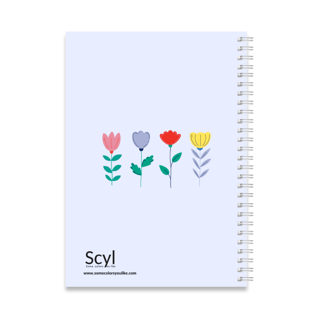 Floral Garden University Notebook A4 - Blue
