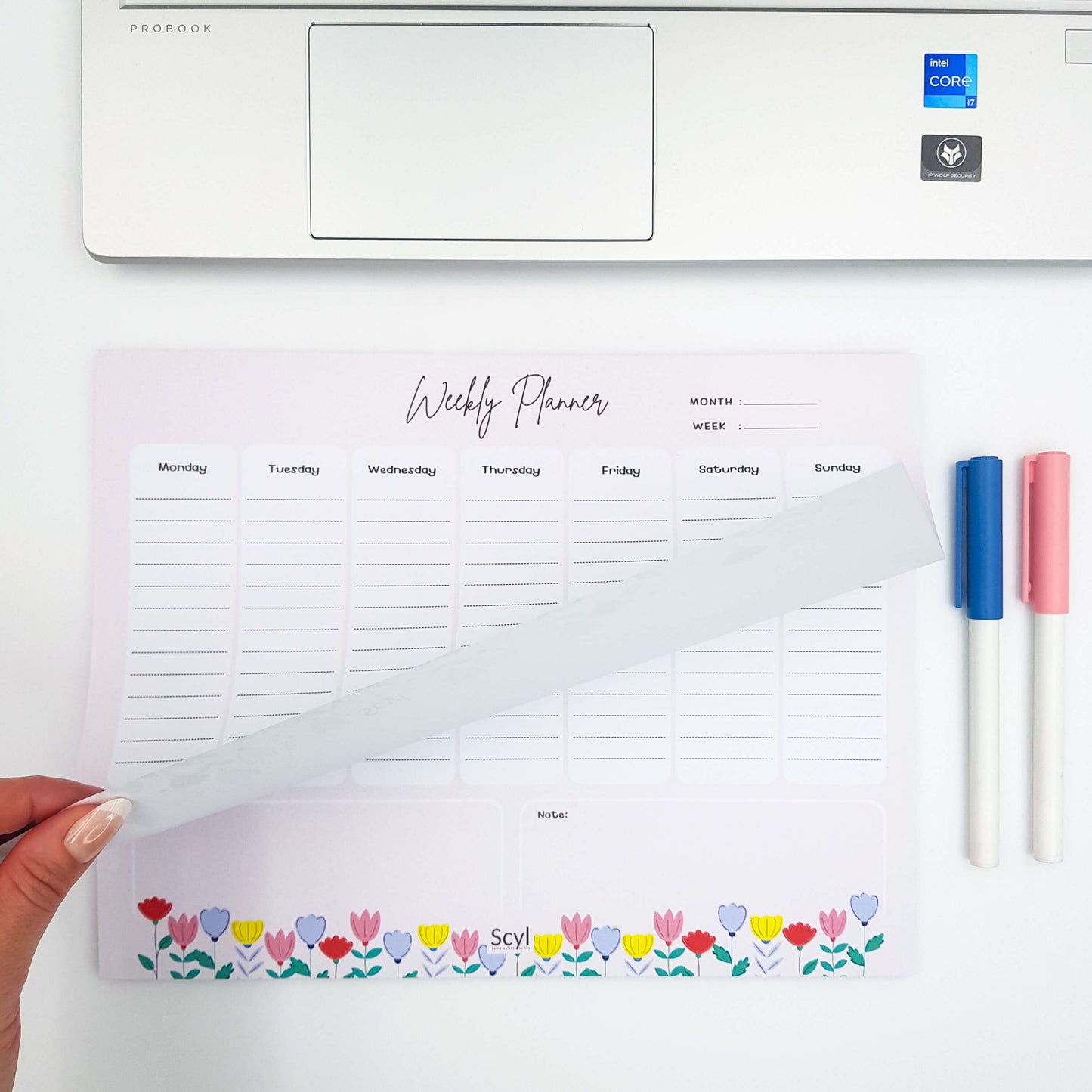 Floral Garden Weekly Planner - Pink