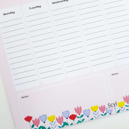 Floral Garden Weekly Planner - Pink