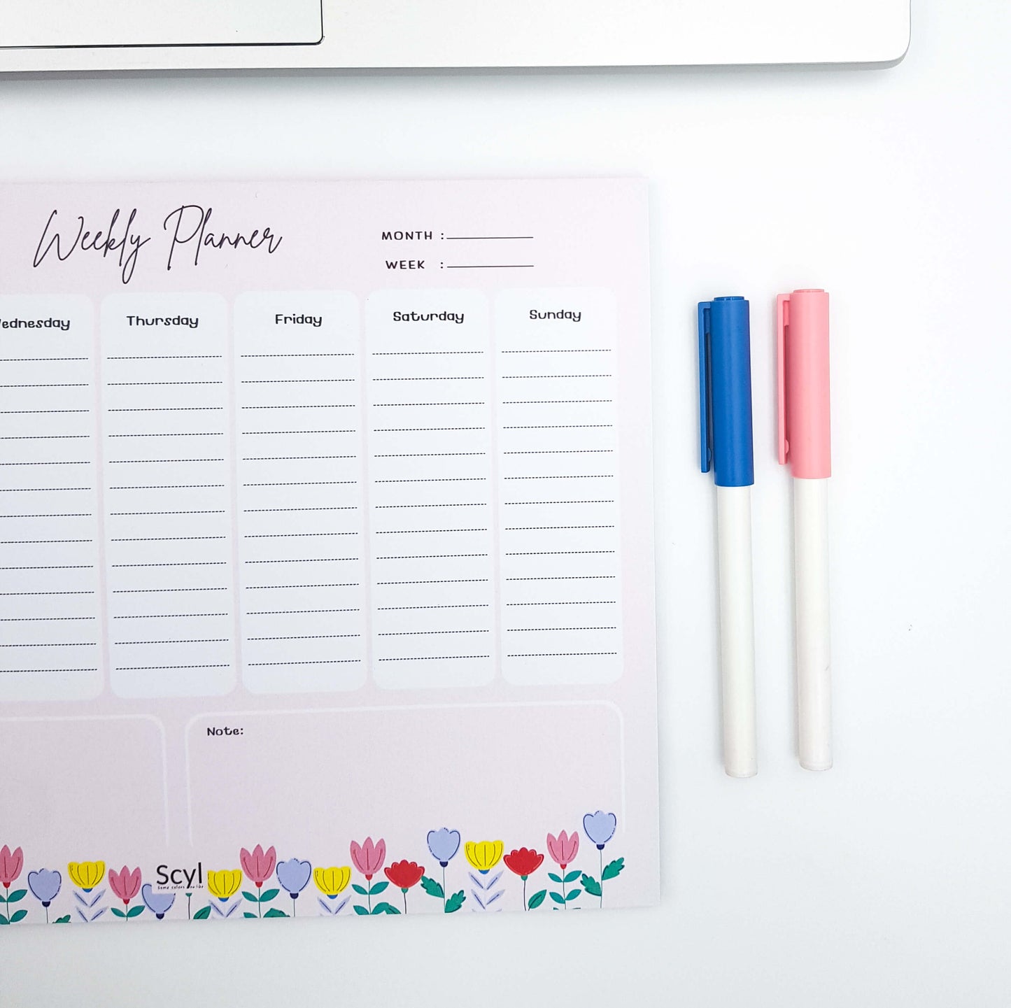 Floral Garden Weekly Planner - Pink