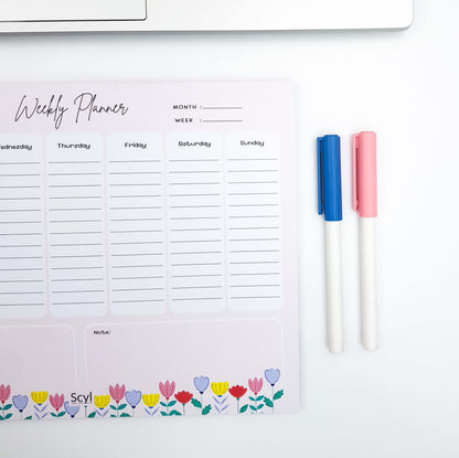 Floral Garden Weekly Planner - Pink