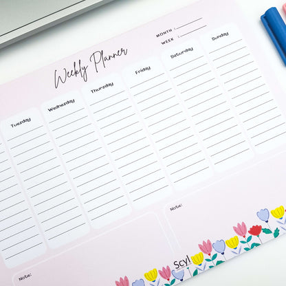 Floral Garden Weekly Planner - Pink