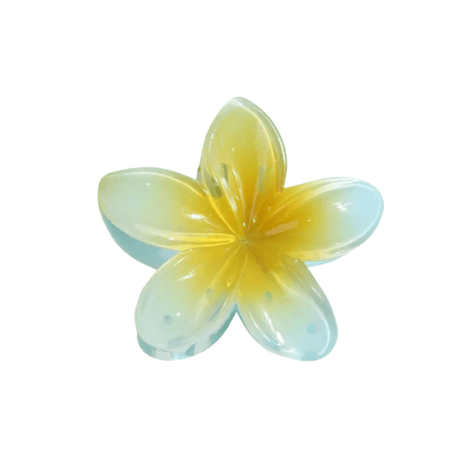 Flower Hair Clip Medium - Gradient Yellow and Blue