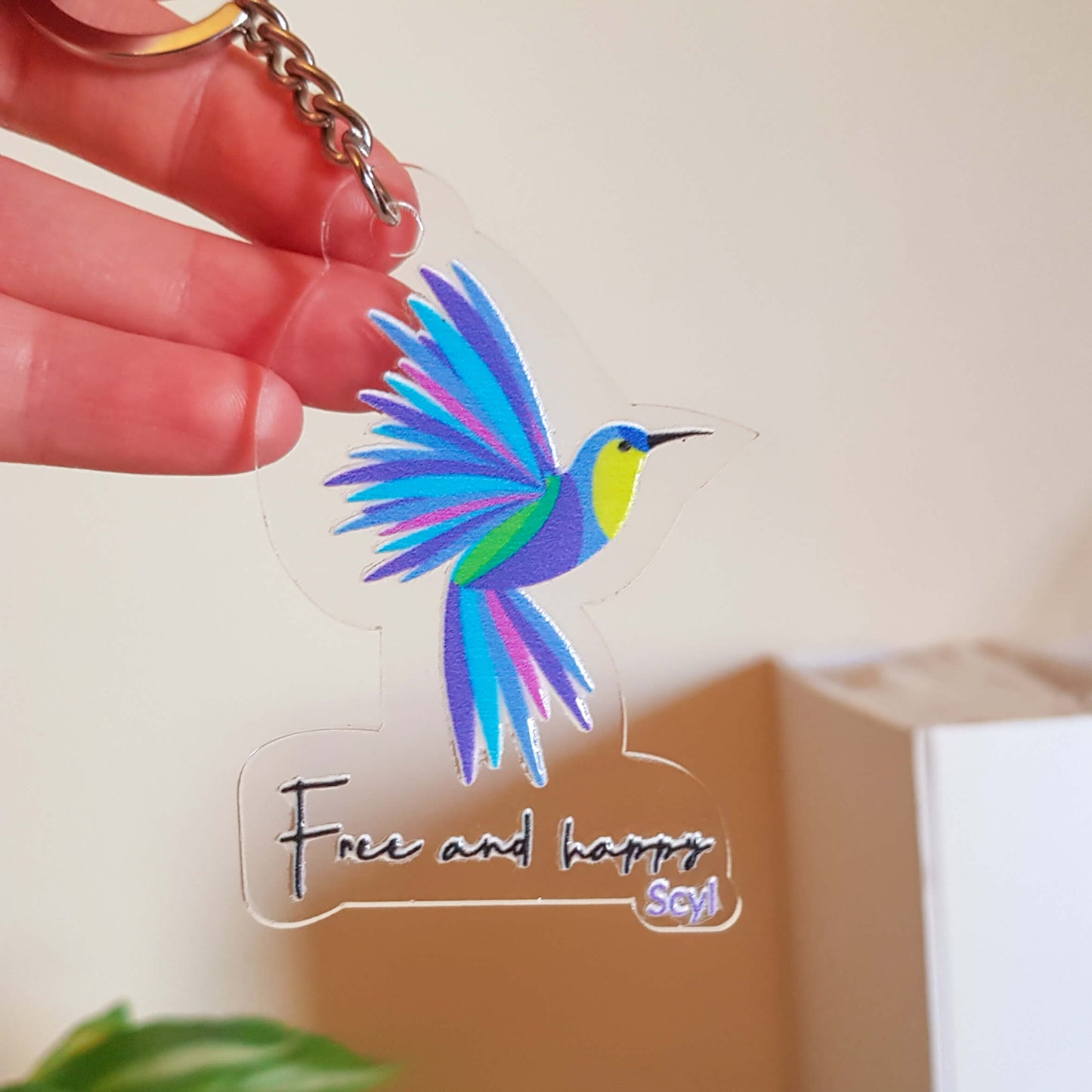 Free and Happy Keychain