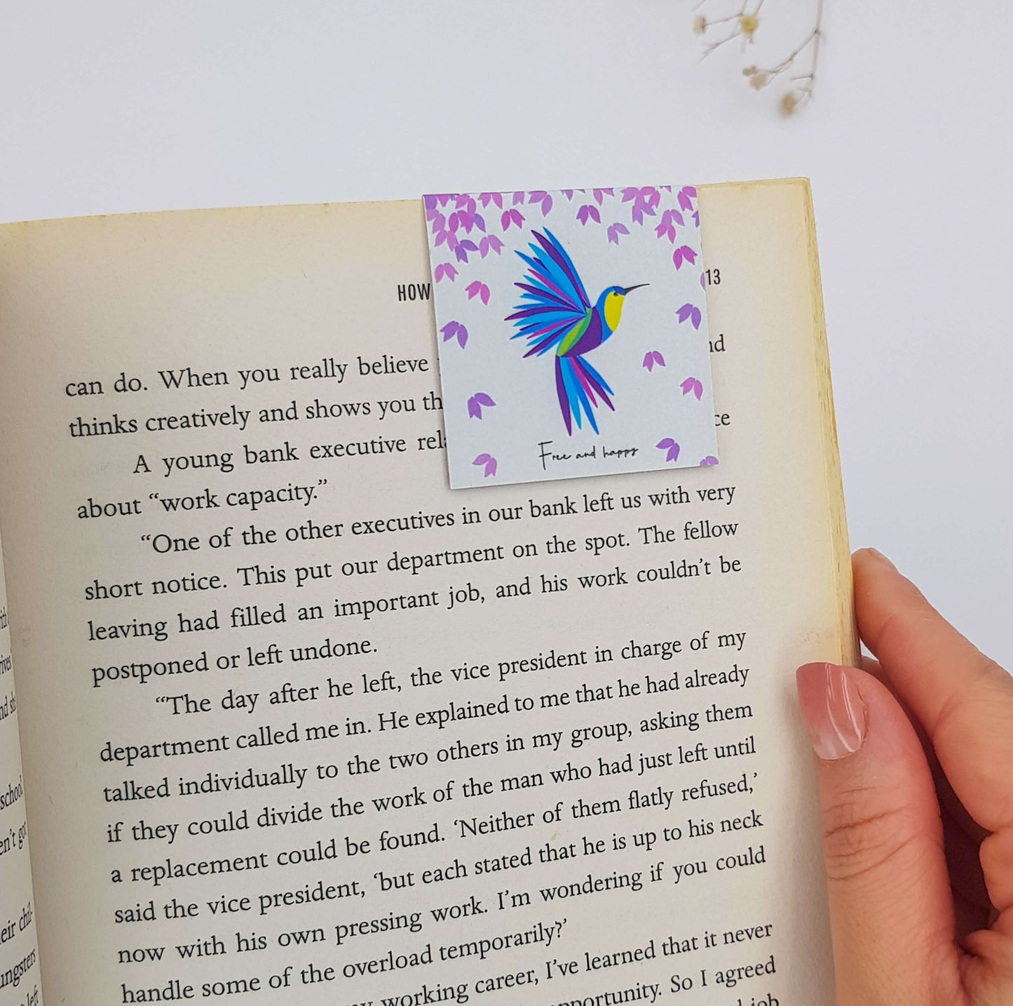 Free and Happy Magnetic Bookmark
