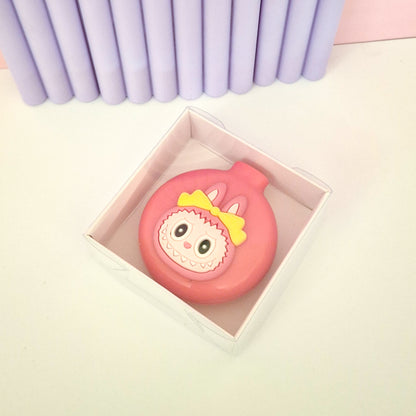 Fuchsia Labubu Mirror with Brush