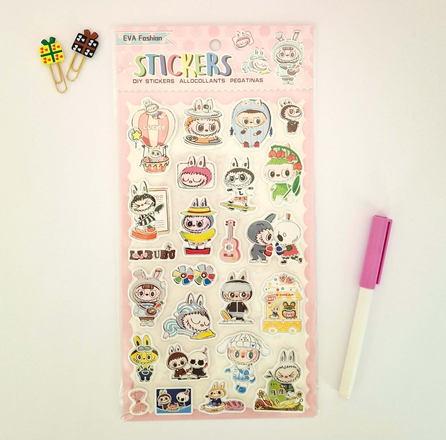 Labubu Stickers - Pink