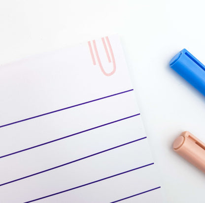 Paper Clip Notepad - Peach