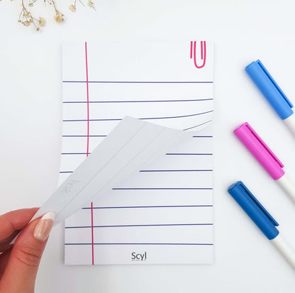 Paper Clip Notepad - Red