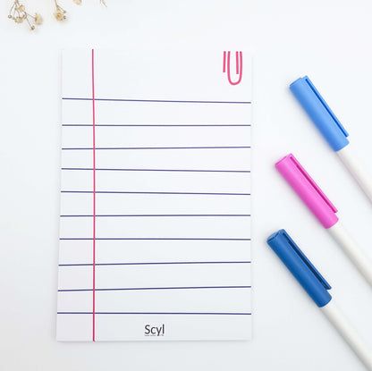 Paper Clip Notepad - Red
