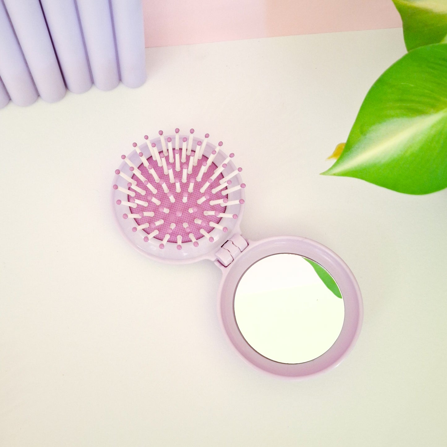 Purple Labubu Mirror with Brush
