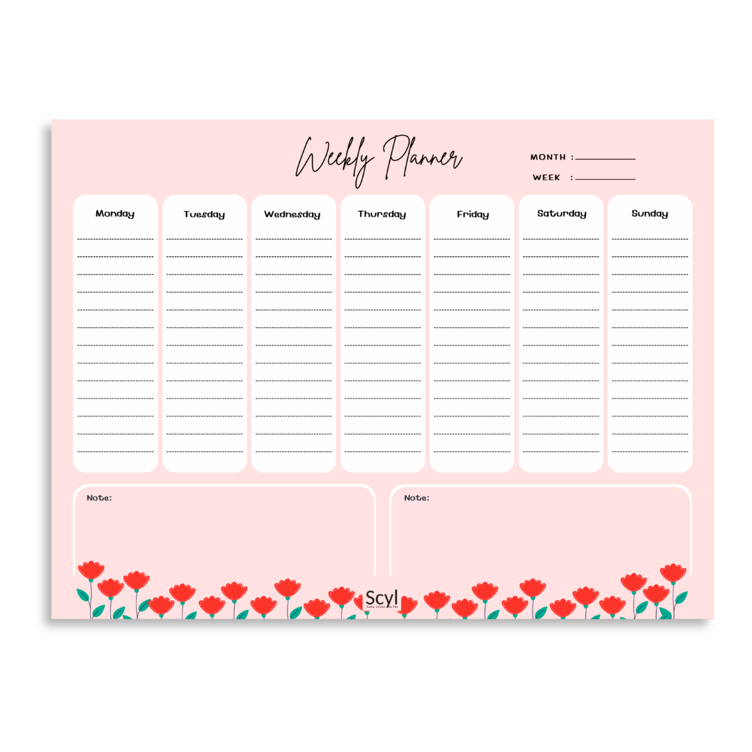 Red Rose Weekly Planner