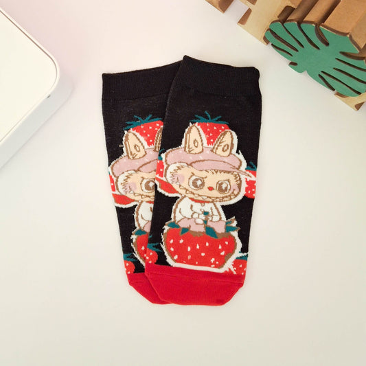 Strawberry Labubu Socks - Size 36-41